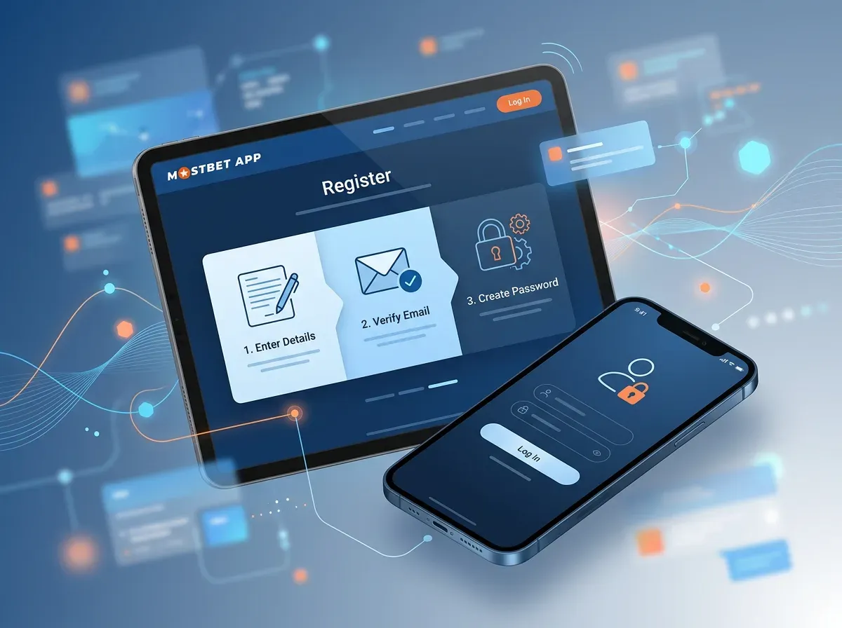 Steps to register and log in on the Mostbet app