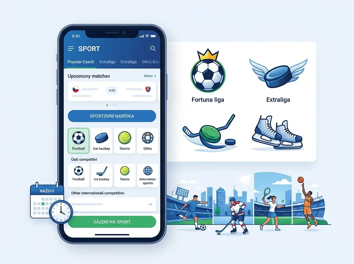 Sázení na Fortuna ligu, Extraligu a další sporty v aplikaci